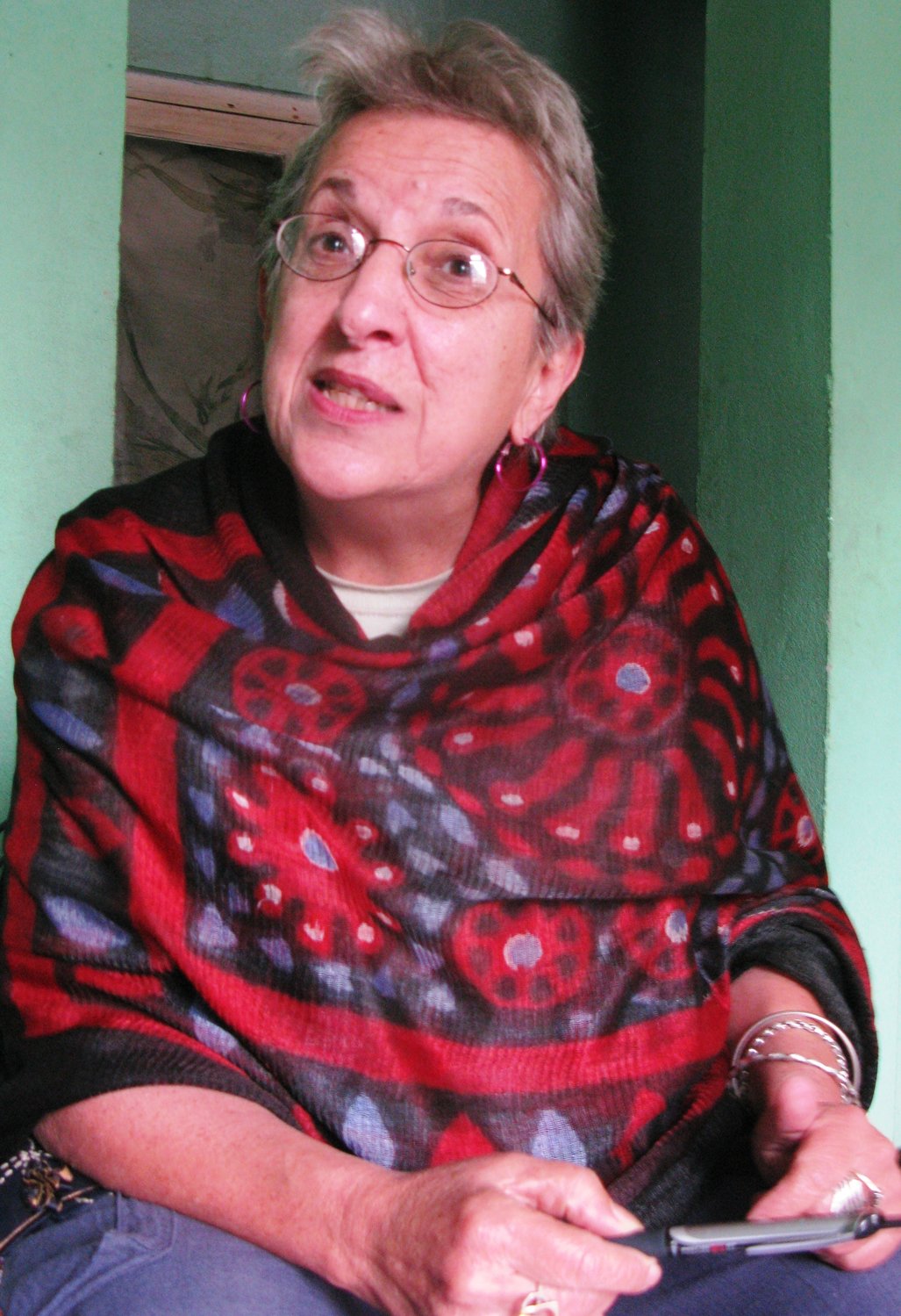 Barbara Nimri Aziz in Nepal 2018 attending an annual conference in memory of the Nepalese writer Parijat.